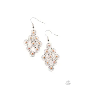 Bustling Blooms - Orange Earrings