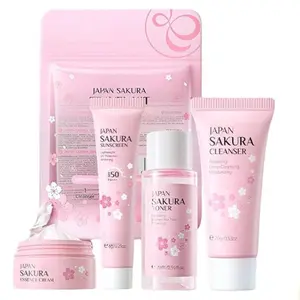 Travel Skincare Set for Teenage Girls - Face Routine Set with Cleanser, Toner, Sunscreen & Face Cream - Gentle Skin Cleaning & Care for Women Nourishing Repair Moisturize Moisturizer