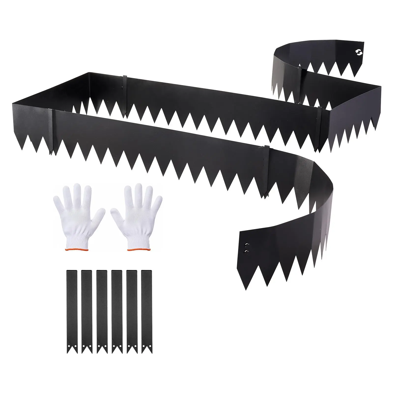 【SummerFinds】VEVOR Galvanized Steel Landscape Edging, 6-Pack 40 x 8 Inch Metal Edging for Landscaping with 6 Mounting Clips, Bendable Metal Garden Edge Border for Flower Bed, Yard Pathway, Black