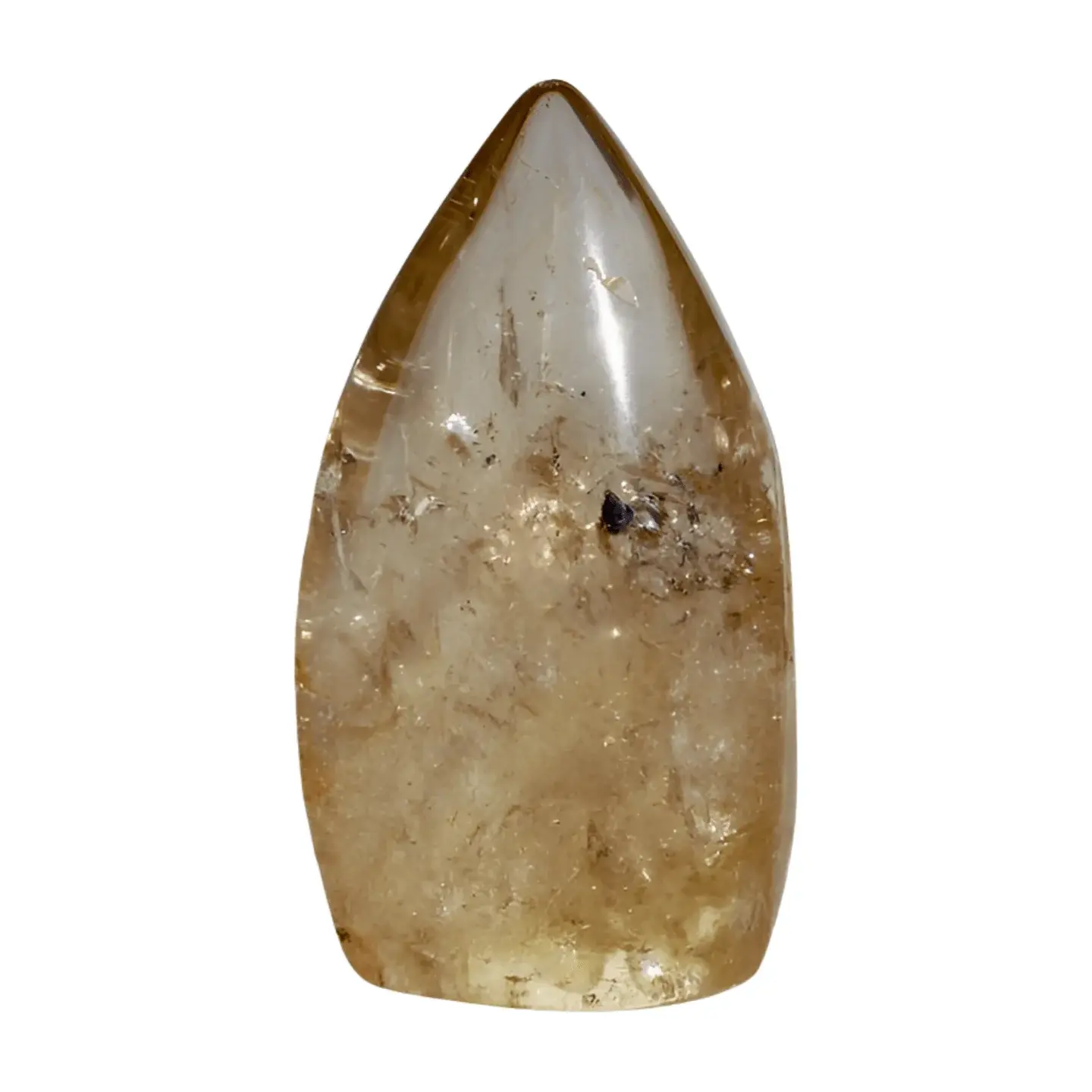 Citrine Smooth Droplet – Smokey Golden-Honey, Pocket-Sized Crystal for Abundance & Manifestation