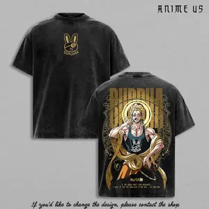 Buddha Record of Ragnarok T Shirt Anime Vintage Washed Oversized Graphic Tee RoR Manga Streetwear Heavy Cotton Shirt for Anime Fans Men Women