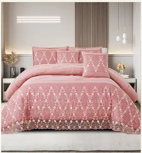 3 Piece Gold Foil Faux Suede Comforter Set with Pillowcases for Christmas and Gift Giving Available in Queen King and Cal King Sizes All Season Microfiber Breathable Durable