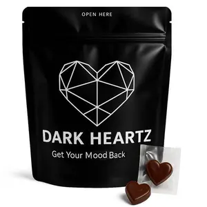 HOT! Dark Chocolate Hearts for Couples – Mood Support Chocolate Bar – Vegetarian & Gluten-Free Treat for Men(10 count)