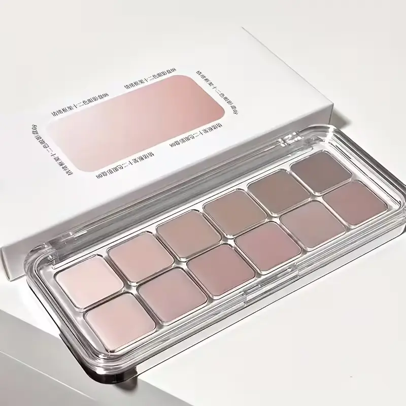 12-Color Eyeshadow Palette, Multi-Purpose Cool Tone Powder for Flawless Concealing, Natural Low Saturation Finish with Matte, Pearl & Sparkle Shades, Youth, Contains Neither, Colored Pigment Makeup, Alcohol-Free, Cosmetic