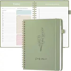 Undated Daily Planner, 8.5"x11", A4 Size Spiral Notebook with Hourly Schedule, , Priorities, and Notes for Productivity - Easily Organize Your Tasks, Appointments & Goals for Women