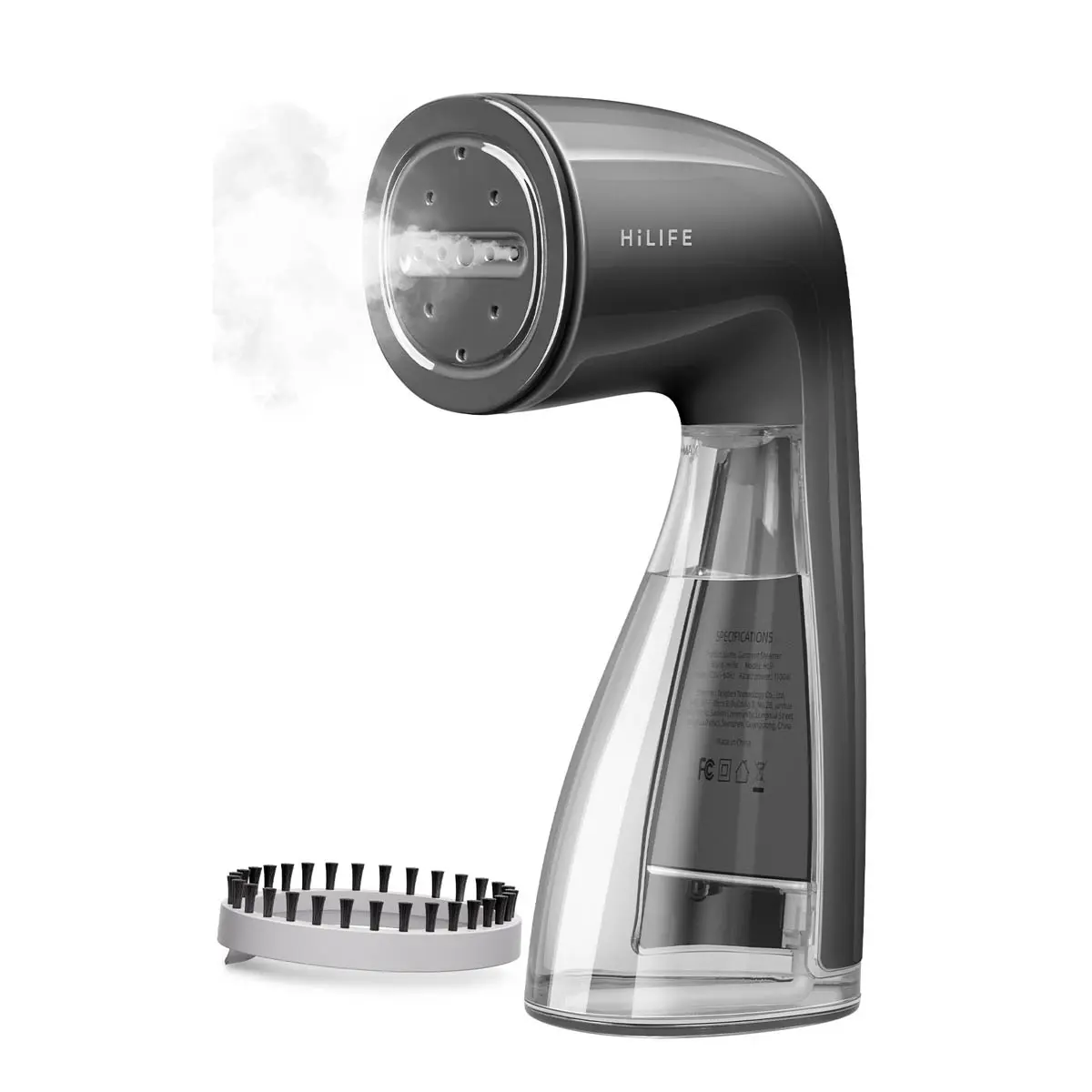 HiLIFE Steamer for Clothes, 1100W Clothes Steamer, Fast Wrinkle Removal with Large 301ml Tank, Ideal for All Fabrics, Easy to Use, Compact and Portable Travel Garment Steamer Midnight Grey