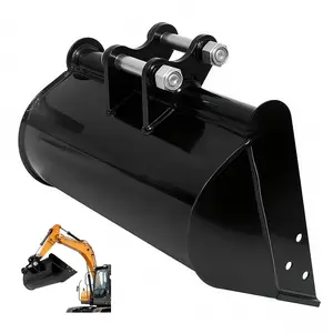 500mm Mini Excavator Bucket Attachments, No Teeth Flat Backhoe Bucket with Bolt-On Connection, Manganese Steel Heavy Duty Excavator Attachment for Digging, Trenching, Loading, Landscaping Construction Work