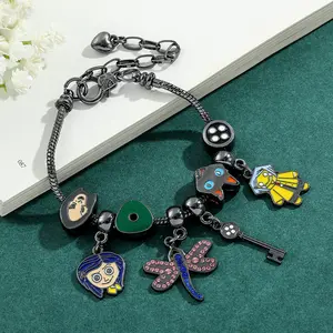 Anime Coraline Enamel Pendant for Men and Women, The Secret Door Bracelet, Cosplay Gift, Halloween Jewelry Accessories