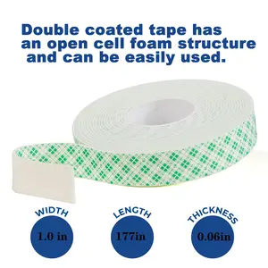 4.5m Long Sponge Tape Roll, Waterproof & Heat Resistant Adhesive, Dual-Sided Grid Design, Durable Industrial Strength Glue