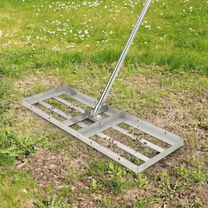 36"*10" Lawn Leveling Rake, Stainless Leveler Rake 180° & 6FT Long Handle, Landscape Rake Tool for Backyard,, Farm, Golf Course, Pasture