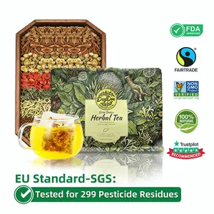 Liver and Kidney Detox Cleanse Tea - Milk Thistle GojiBerry Dandelion root Honeysuckle, Hand-picked 5 Organic Herbs, Edible corn fiber tea bags, Beverage Natural