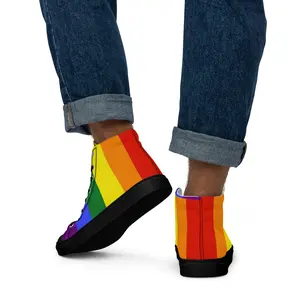Men’s LGBTQIA+ Pride high top canvas shoes