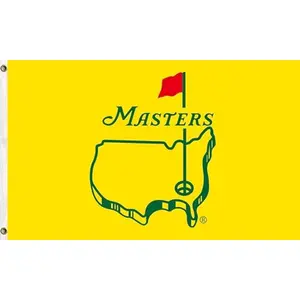 Golf Major Championship Flag Banner, Yellow Green USA Map Golf Flag Design, Augusta Style Golf Fan Decor, Vintage Golf Tournament Flag, Outdoor Indoor Wall Decor For Golf Lovers