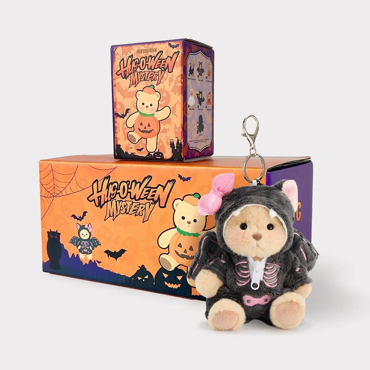 Getahug Halloween Series Mini Bear Blind Box - Halloween Collector's Edition 5.9in Soft Plush Keychain Doll, Fluffy Bag Charm, Stuffed Toy Collectibles, Gift for Summervibes Enthusiasts