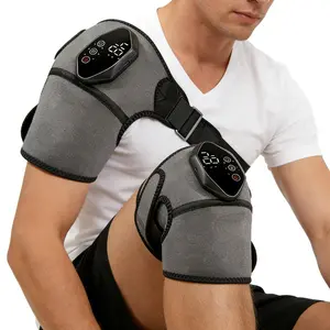 Heated Knee Massager, Wearable Electric Knee Massage Pad, Multi-Modes Joint Massager for Knee Pain Relief, Adjustable Temperature, Cordless Rechargeable Knee Massager for Home Office Outdoor Use