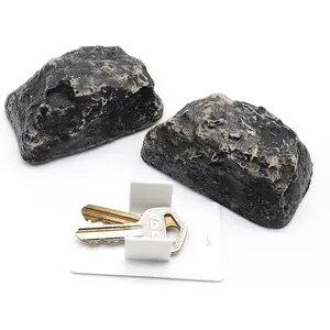 Hide a Key Outside Fake Rock Looks & Feels like Real Stone Key Hider for Geocaching Gray 1 piece