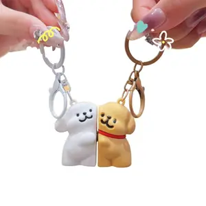 Couple magnetic sticker lines dog keychain creative cartoon pendant gift