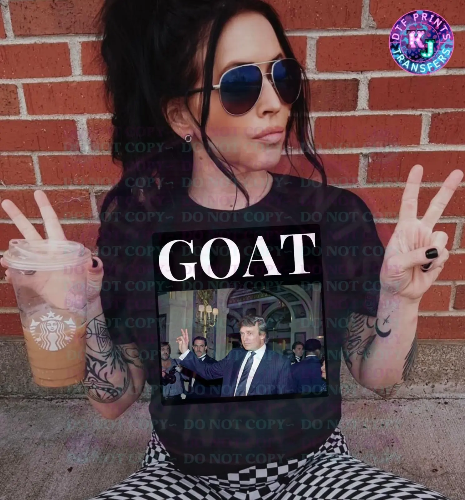 GOAT Donald Trump design DTF (Direct To Film) Transfer | Ready for press | 2024 Election DTF | Premium Quality DTF | Trump design DTF