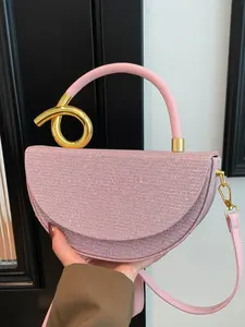 Women's Plain Magnetic Closure Bag, Punk Style Crossbody Shoulder Bag, Adjustable Strap, Fashionable and Practical, All Seasons