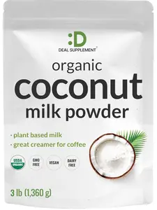 Unsweetened Organic Coconut Milk Powder 3 lb  Dairy-Free Plant-Based Creamer for Coffee & Tea  Non-GMO, Sugar-Free, Keto-Friendly