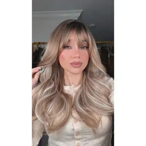 EllaRae | Shelby Style Wig | Non Lace Front Dark Blonde with Platinum highlights with Bangs