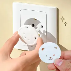 20pcs Eu Standard Bear-Shaped Safety Socket Covers, Korean Style Plug Protectors, Baby Proof Electrical Outlet Guards for Home Security