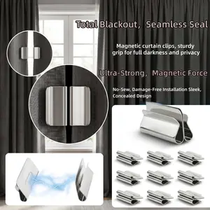 10 Pairs Strong Magnetic Curtain Clips Double Sided Light Blocking Curtain Magnets Reusable No Punch No Damage Curtain Closure Holder For Bedroom Office Blackout Curtains Shower Curtain Liners-YYA