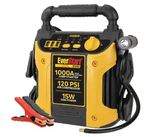 EverStart Maxx 1000 Peak Amp Jump Starter with 120 PSI Compressor, Pivoting LED Light, 3X USB Ports