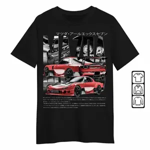Rotary RX7 JDM Shirt – Retro Japanese Car Tee, Sporty Harajuku Style, Unisex Rotary Engine Lover Gift for Drift Fans Menswear Top