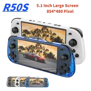 NEW R50S Retro Handheld Video Game Console Linux System 5.1 Inch IPS Screen Portable Pocket Video Player 128GB