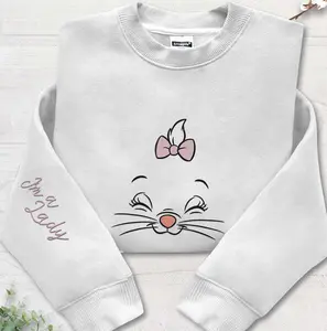 Embroidered The Aristocats Marie Face I'm A Lady Sweatshirt