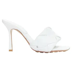 Pre-owned Bottega Veneta Women's Bottega Veneta white woven mule heels by Rebag