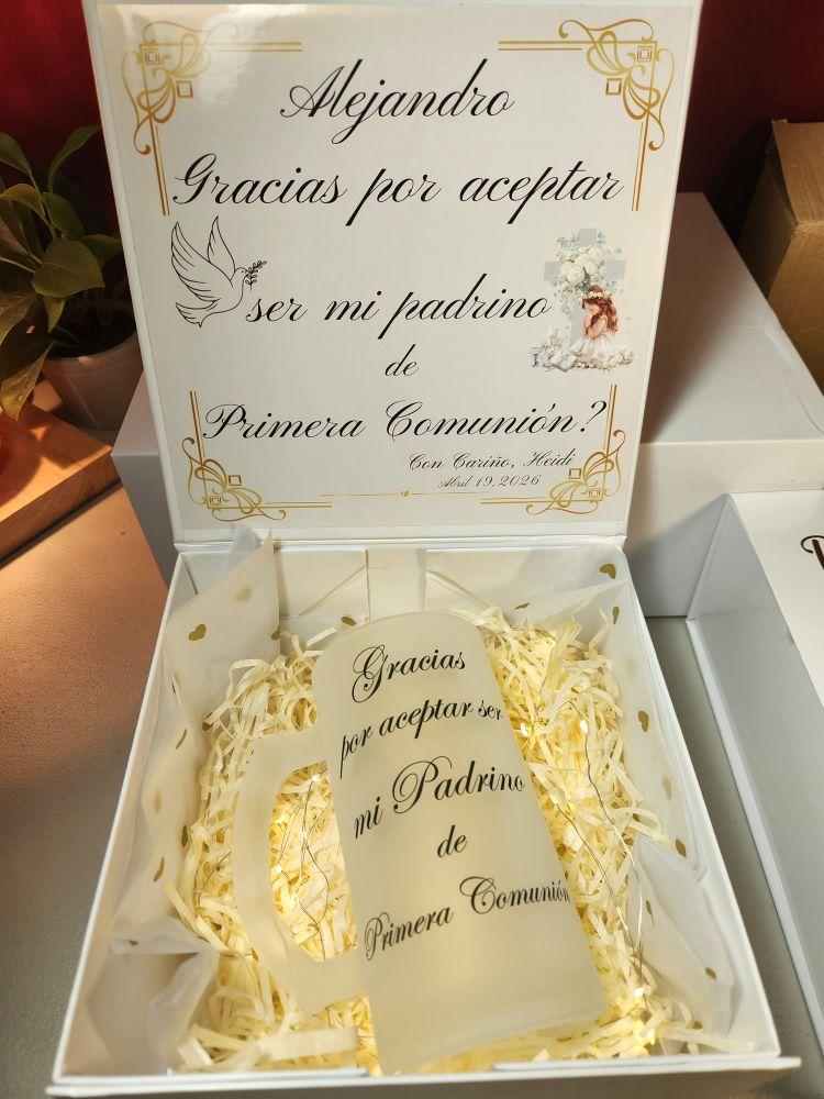 Godfather Thanks Box with 16oz Glass - Special Proposal Gift Set for Gratitude - Heartfelt Message & Practical Drinkware - Ideal for Special Occasions