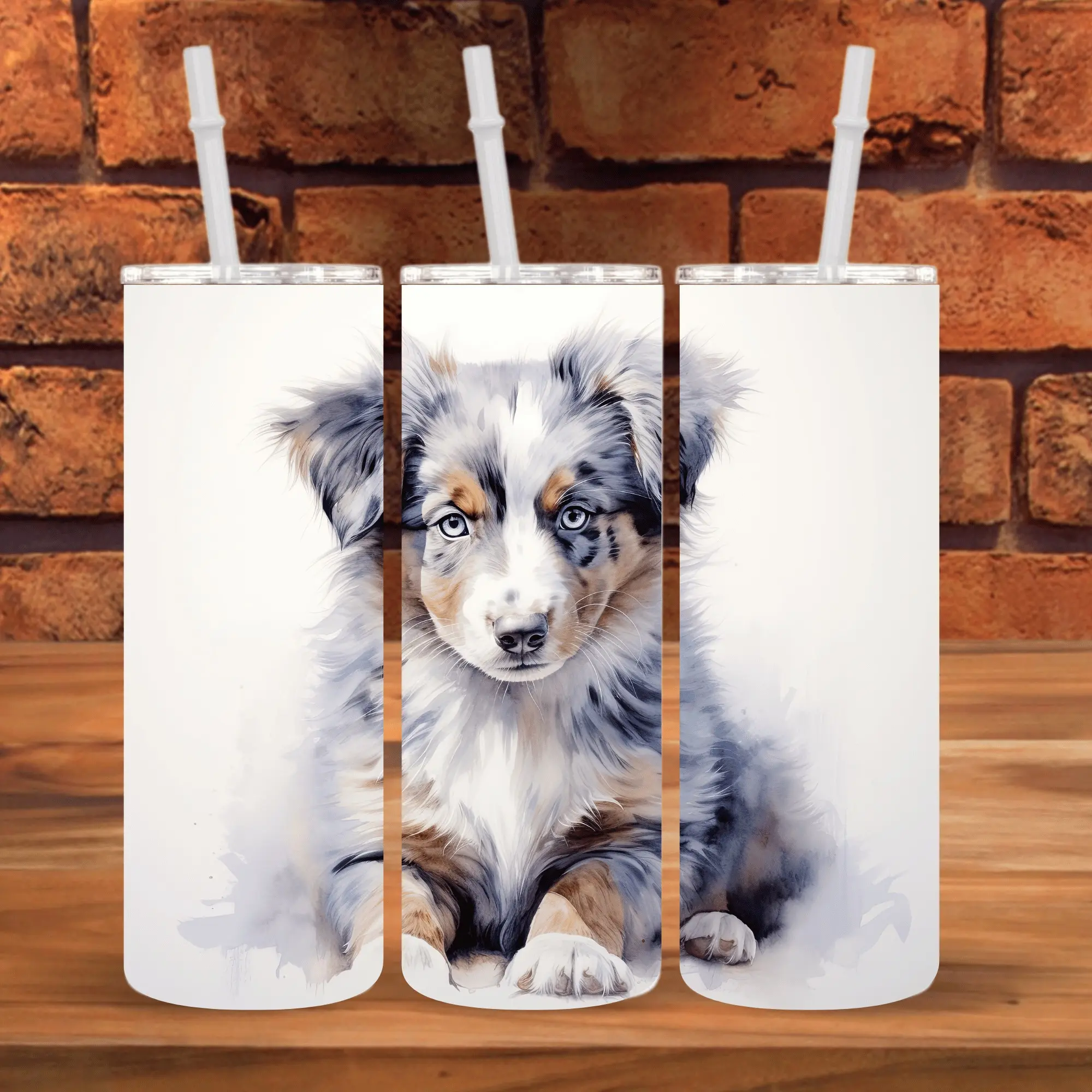 20oz Australian Shepard Puppy Tumbler
