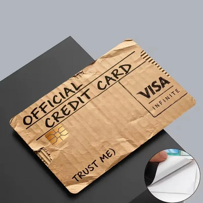 2D Flat Credit Card Skin Sticker, Removable PVC Bank Card Wrap Decal, Debit Card Protective Cover Sticker for Credit Cards