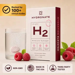 Hydronate | Molecular Hydrogen Tablets - Fast-Dissolving Antioxidant  for Brain Fog Reduction, Optimal Gut Health, Athletic Recovery & Energy |  Enhances Clarity & Sharpness | Dietary Supplement (30 Tablets)
