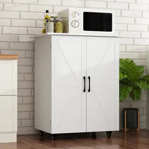 FUFU&GAGA White Mobile Storage Cabinet with Drawers, Rolling Utility Cart for Home, Office, and Craft Room