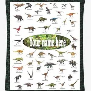 Personalized Dinosaur blankets fleece material