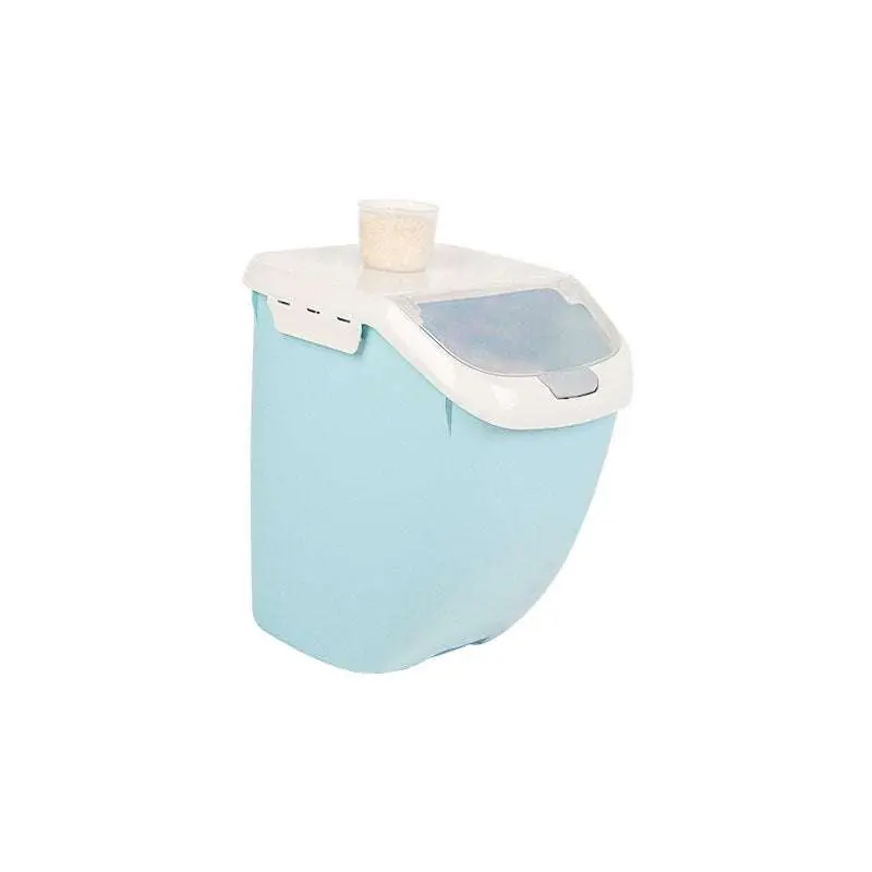 Kitchen Plastic Airtight Rice Storage Container with Silicone Sealed Lid, BPA-Free Grain Storage Box for Kitchen Utensils, Shelf