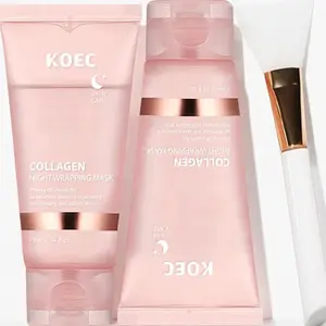 75ML Collagen Night Moisturizing Mask with Brush, Deep Hydration, Revitalize Skin, Suitable for Night Skincare Routine, Daily Use