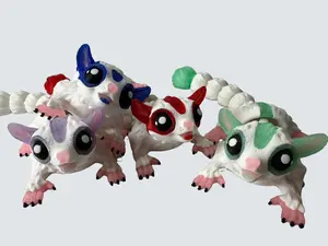 3D Articulating Sugar Glider Decorative Figurine Translucent with Magnets