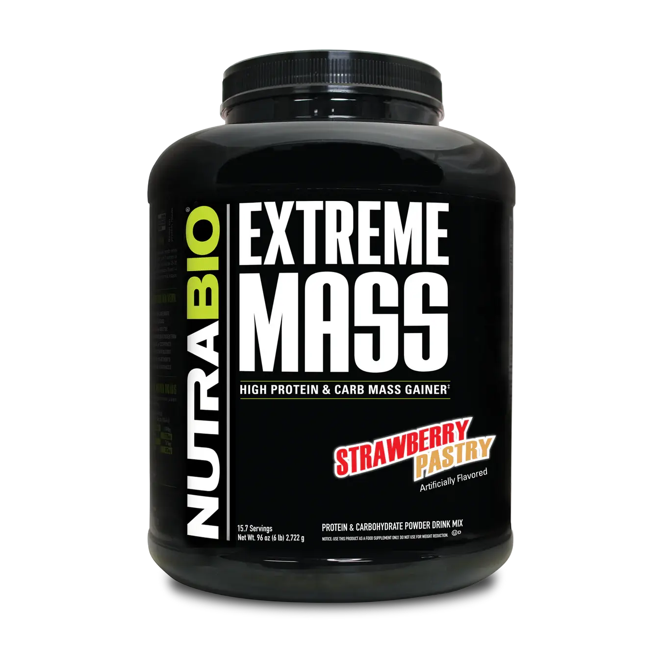 NutraBio Extreme Mass Gainer Protein Powder Jar - 53G Protein, 100G Carbs, 650 Cal Fuel, Clean WPC80 Fitness Supplement, Clean Label, Full Label Disclosure, No Artificial Flavors, for Adults' Muscle Gain & Nutritional Support