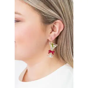 Rhinestone Martini Earrings