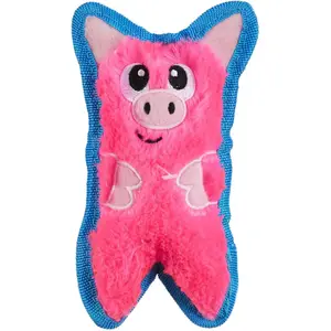 Tough Plush Squeaky Dog Toy Pig Pink XS Polyester Soft Plush Extra Small Interactive Fetch N Toss Rowdy Play Cuddle Time