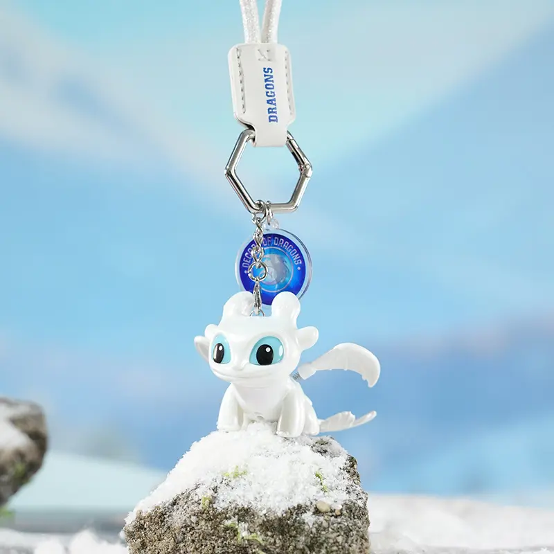 Miniso Global How to Train Your Dragon Glow Night Toothless Keychain Car Bag Pendant with Sound and Flapping Wings, Unique Creative Couple Gift