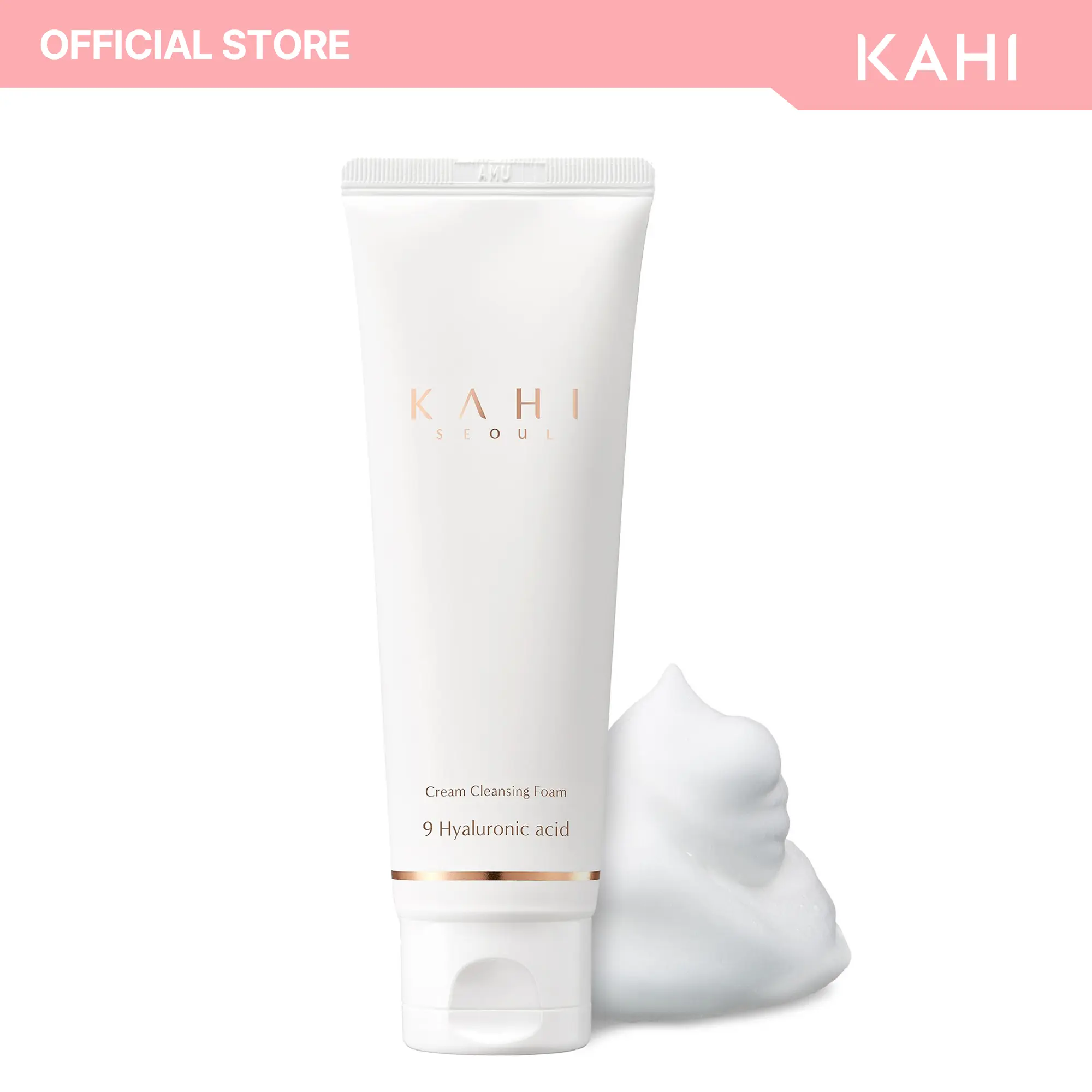KAHI Cream Foaming Cleanser Facial Wash - Hydrating Cream to Foam Cleanser for Oily & Combination Skin - Gentle Foaming Wash w/ Collagen (2.70 fl oz)