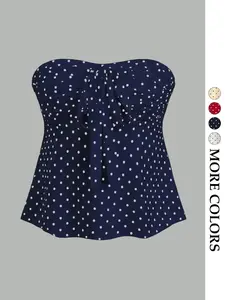 Women's Polka Dot Print Tube Top, Sleeveless Casual Off Shoulder Top for Spring & Fall, Ladies Clothes for Daily Wear Womenswear Style