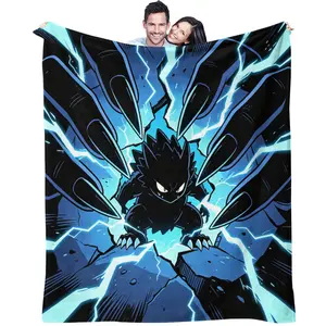 Shadow Claw Gengar Blanket, Lightweight Elastic Lining, Breathable Sweat Woven Surface, Hd Long Lasting Print, Warm Keeping in Cold Days, for all season indoor and resting use