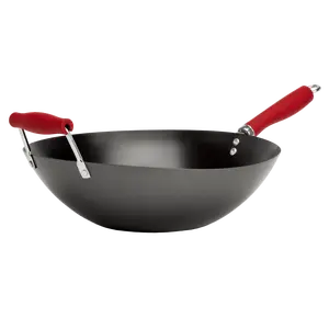Tasty Carbon Steel Non-Stick Stir Fry Pan/Wok, 14 inch, Red