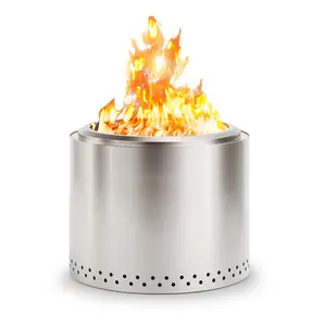 FORIOUS 19.7" Smokeless Fire Pit Outdoor, Stainless Steel Wood Burning Firepit with Secondary Combustion, Backyard Patio Stove for Garden, BBQ & Bonfire